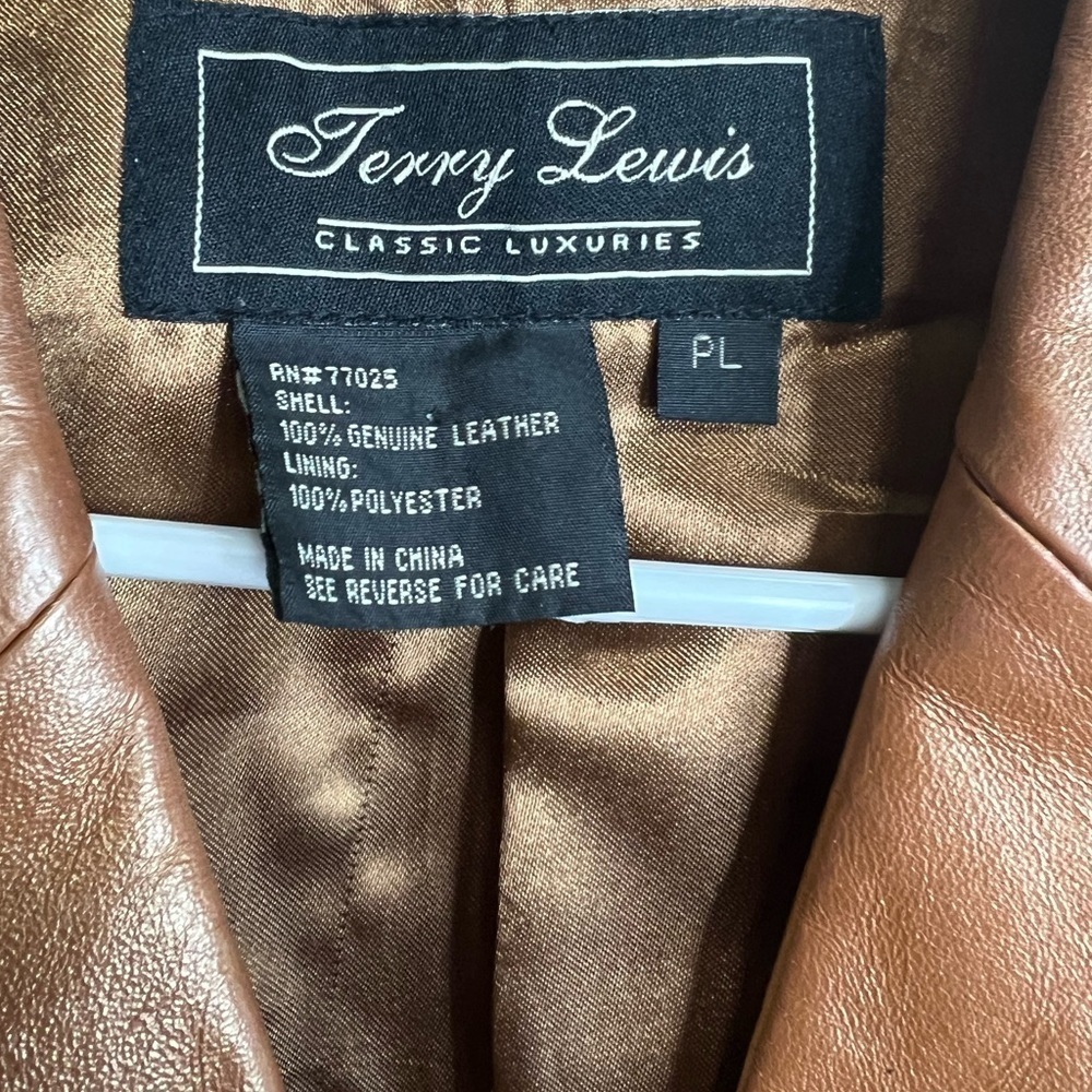 Terry Lewis Classic Luxuries Genuine Leather Button Down Blazer Jacket - Picture 3 of 3